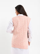 Oversized Cable Knit Vest