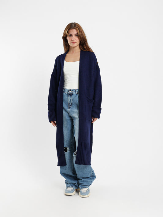 Long Cardigan with Front Pockets