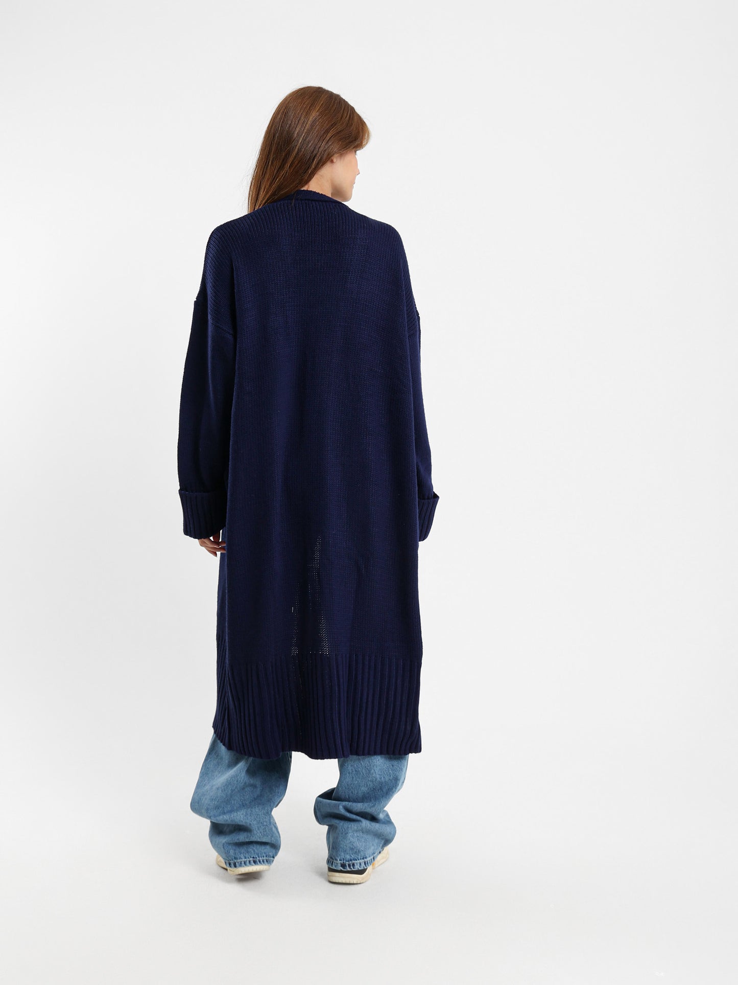 Long Cardigan with Front Pockets