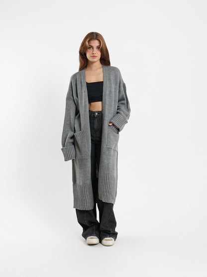 Long Cardigan with Front Pockets