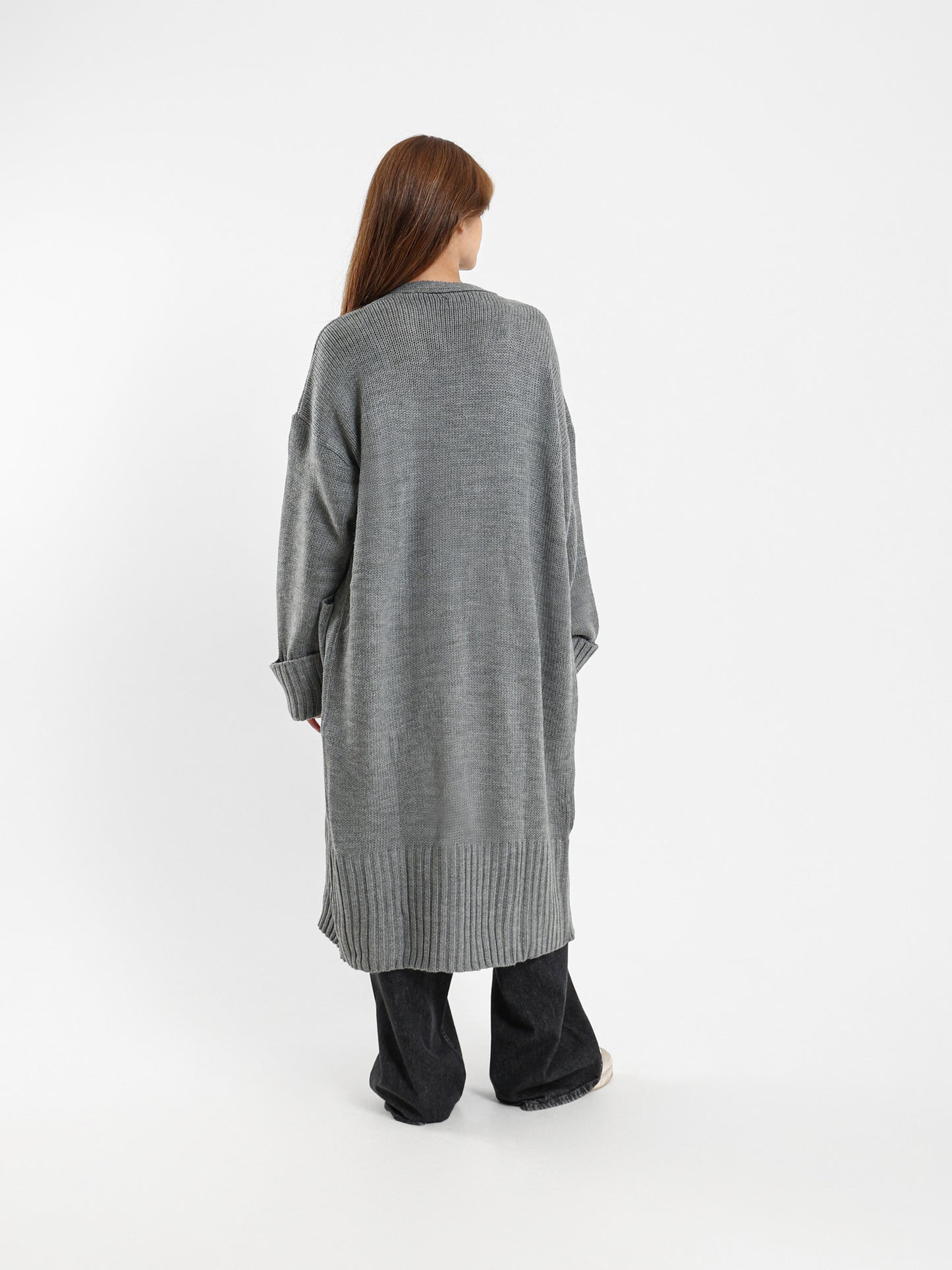 Long Cardigan with Front Pockets