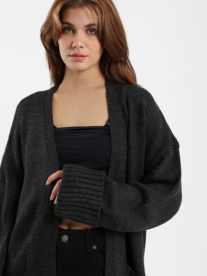 Long Cardigan with Front Pockets