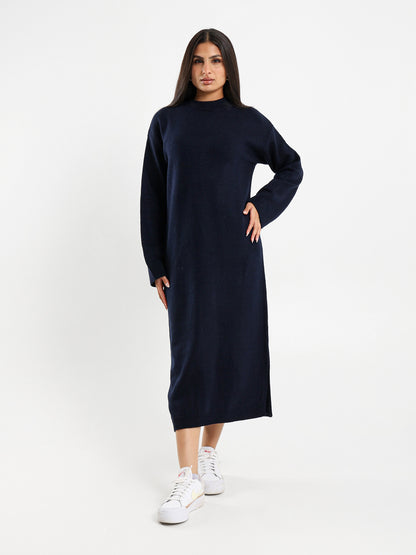 Midi High-Neck Dress