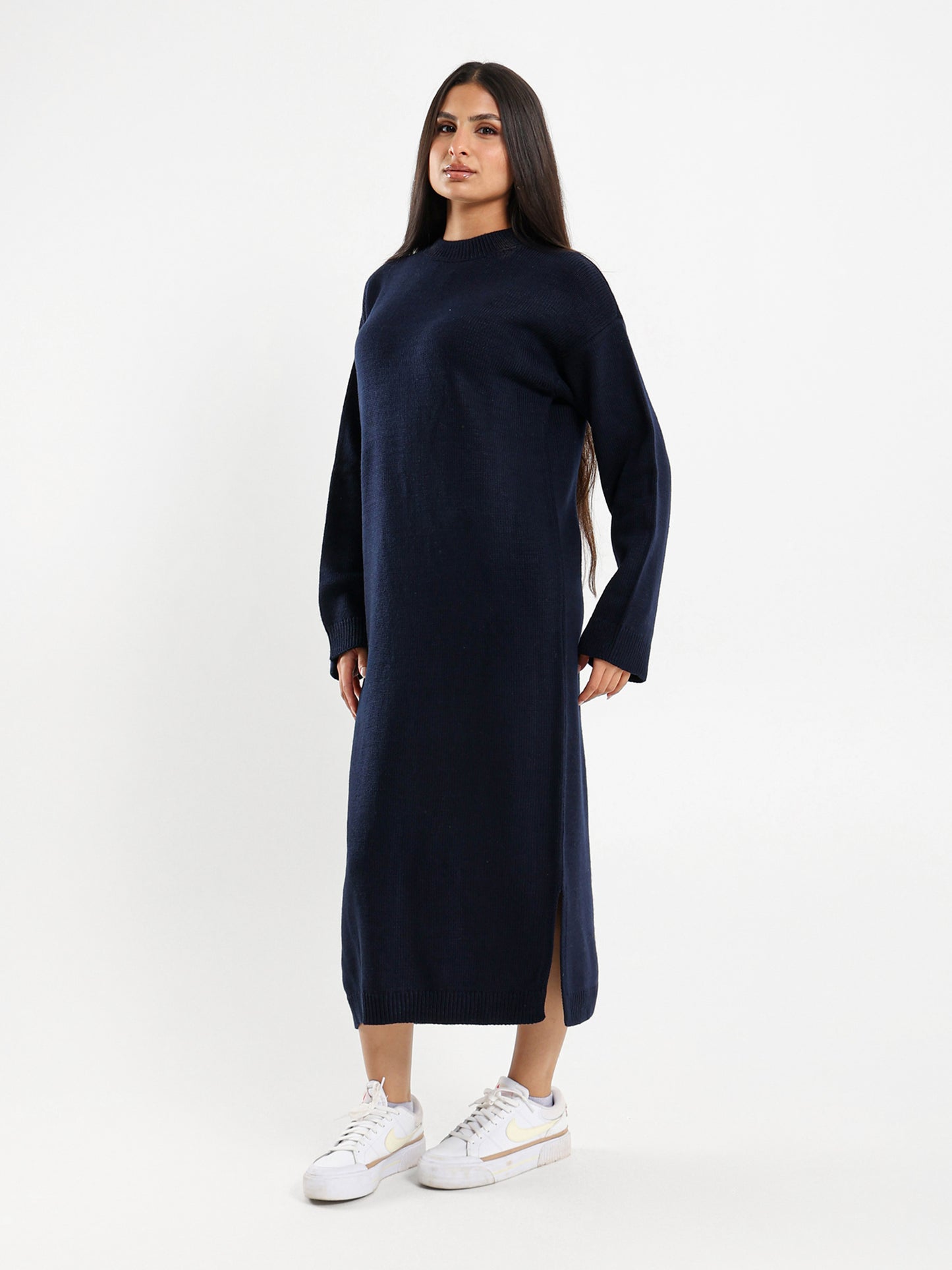 Midi High-Neck Dress