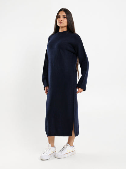 Midi High-Neck Dress