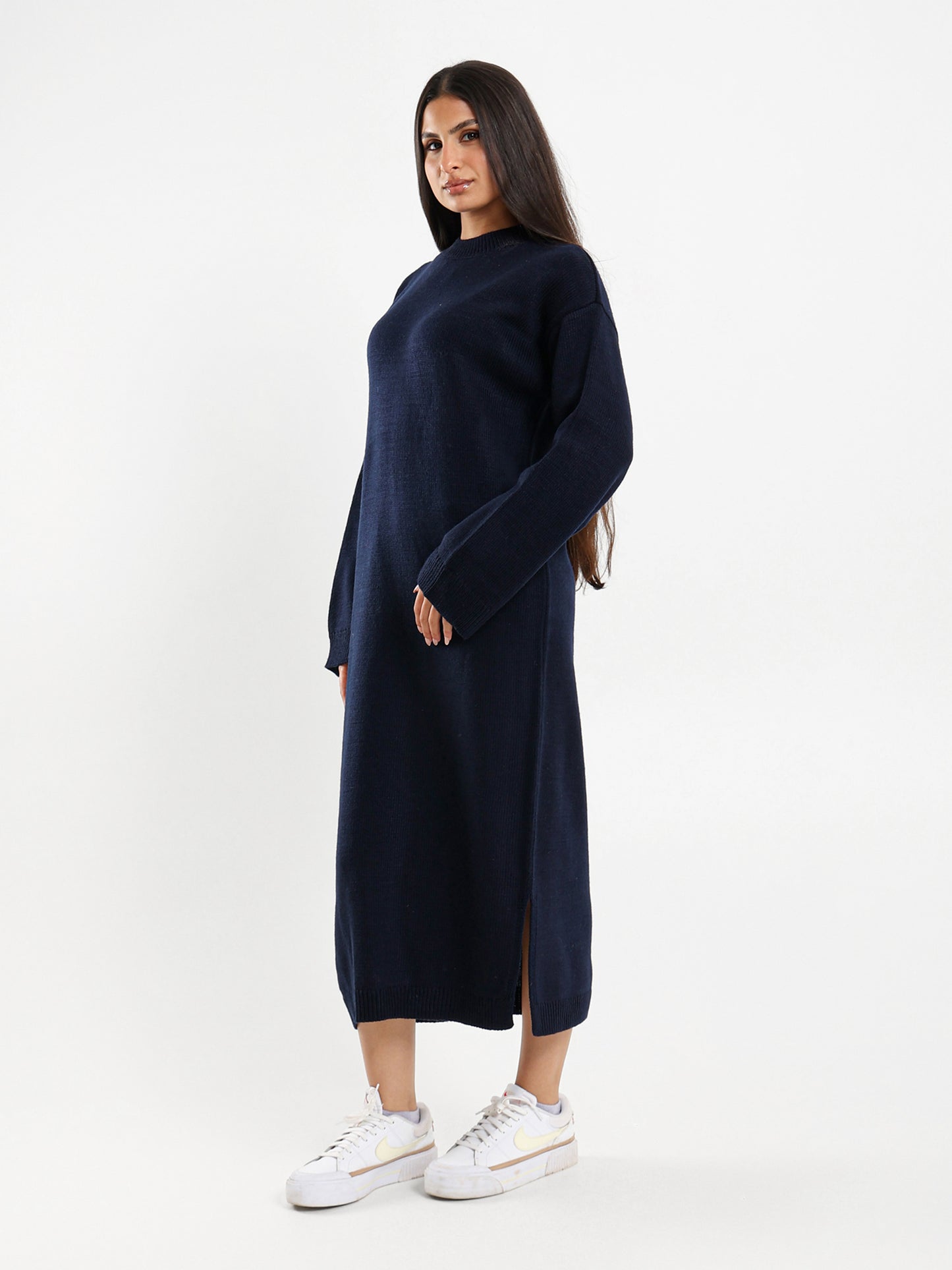 Midi High-Neck Dress