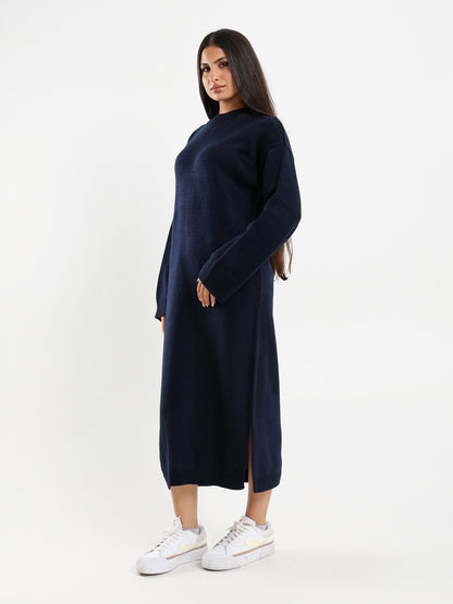 Midi High-Neck Dress