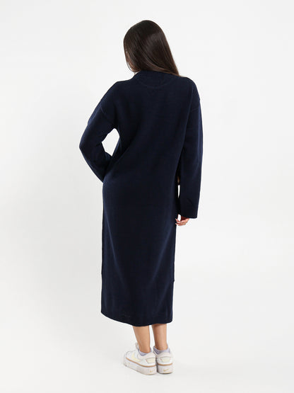 Midi High-Neck Dress