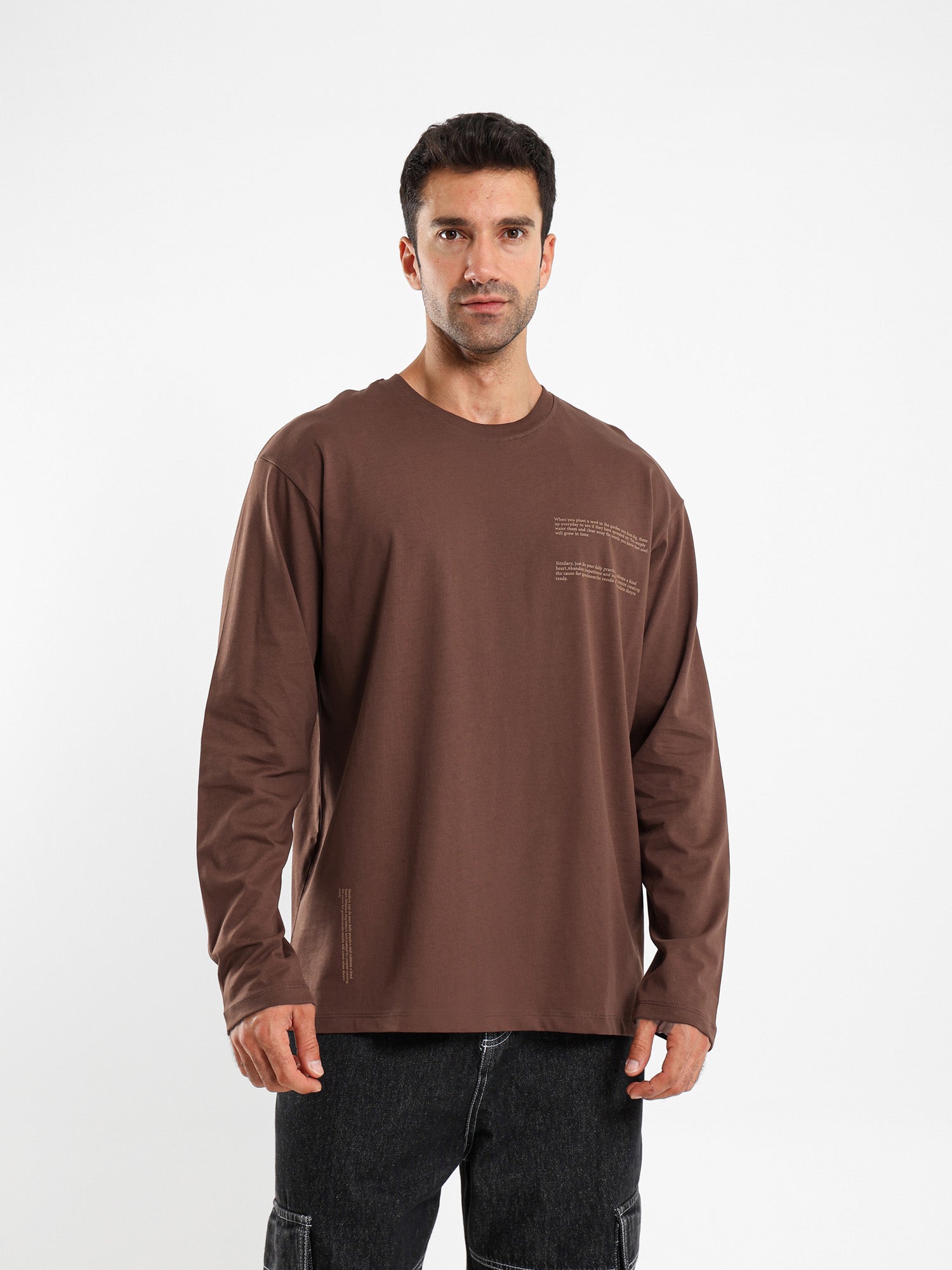 Oversized Heavy Jersey T-Shirt with Front Print
