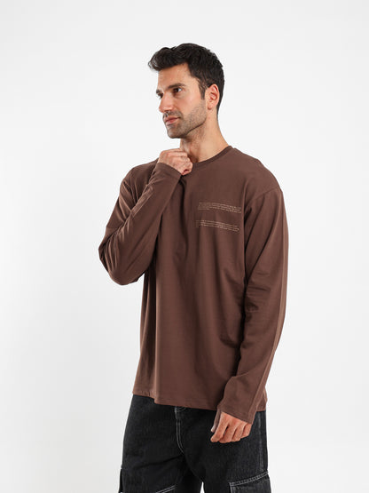 Oversized Heavy Jersey T-Shirt with Front Print