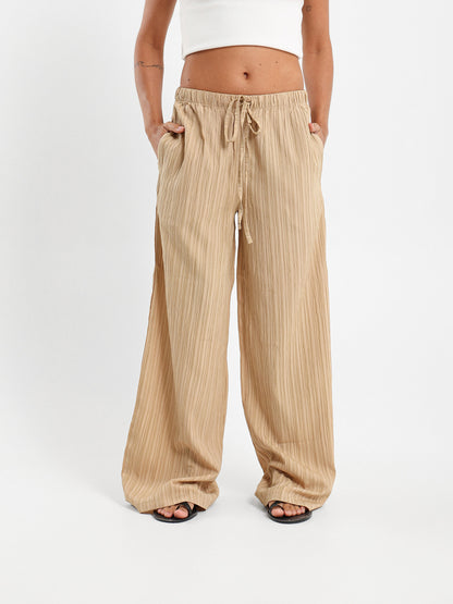 Textured Wide Leg Pants