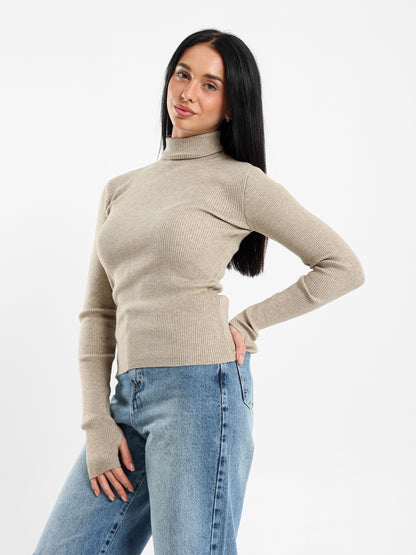Fitted Turtleneck Pullover