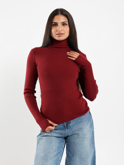 Fitted Turtleneck Pullover