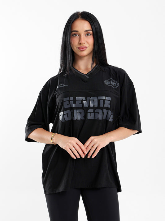 Sporty V-Neck T-Shirt with Print