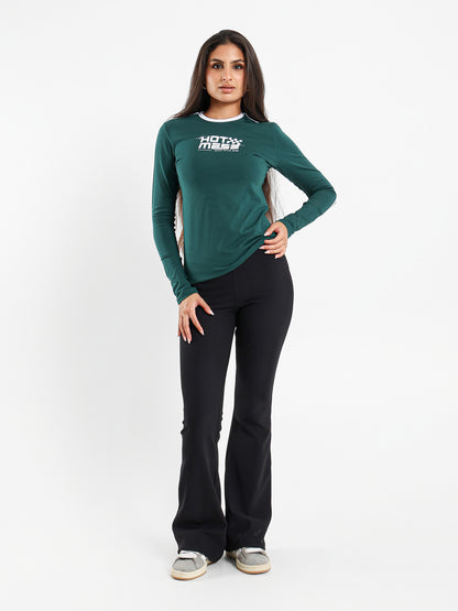 Long Sleeve T-Shirt with Contrast Side