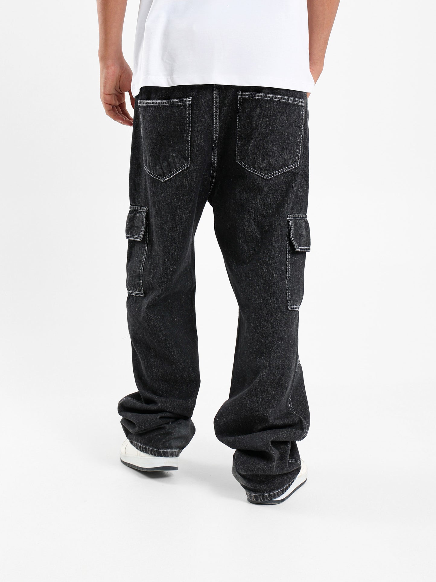 Cargo Relaxed Fit Rigid Denim Jeans