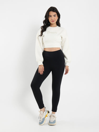 Corset Waist Sweatshirt with Drawstring