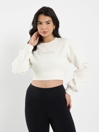Corset Waist Sweatshirt with Drawstring