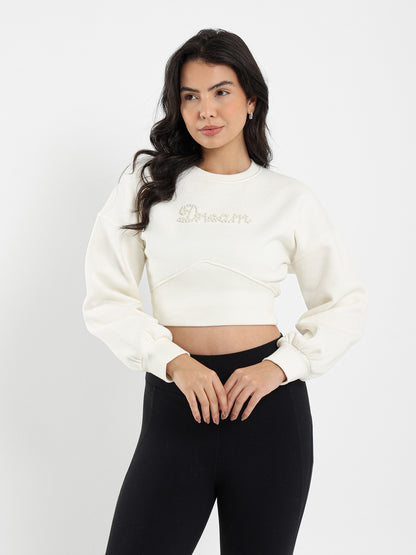 Corset Waist Sweatshirt with Drawstring