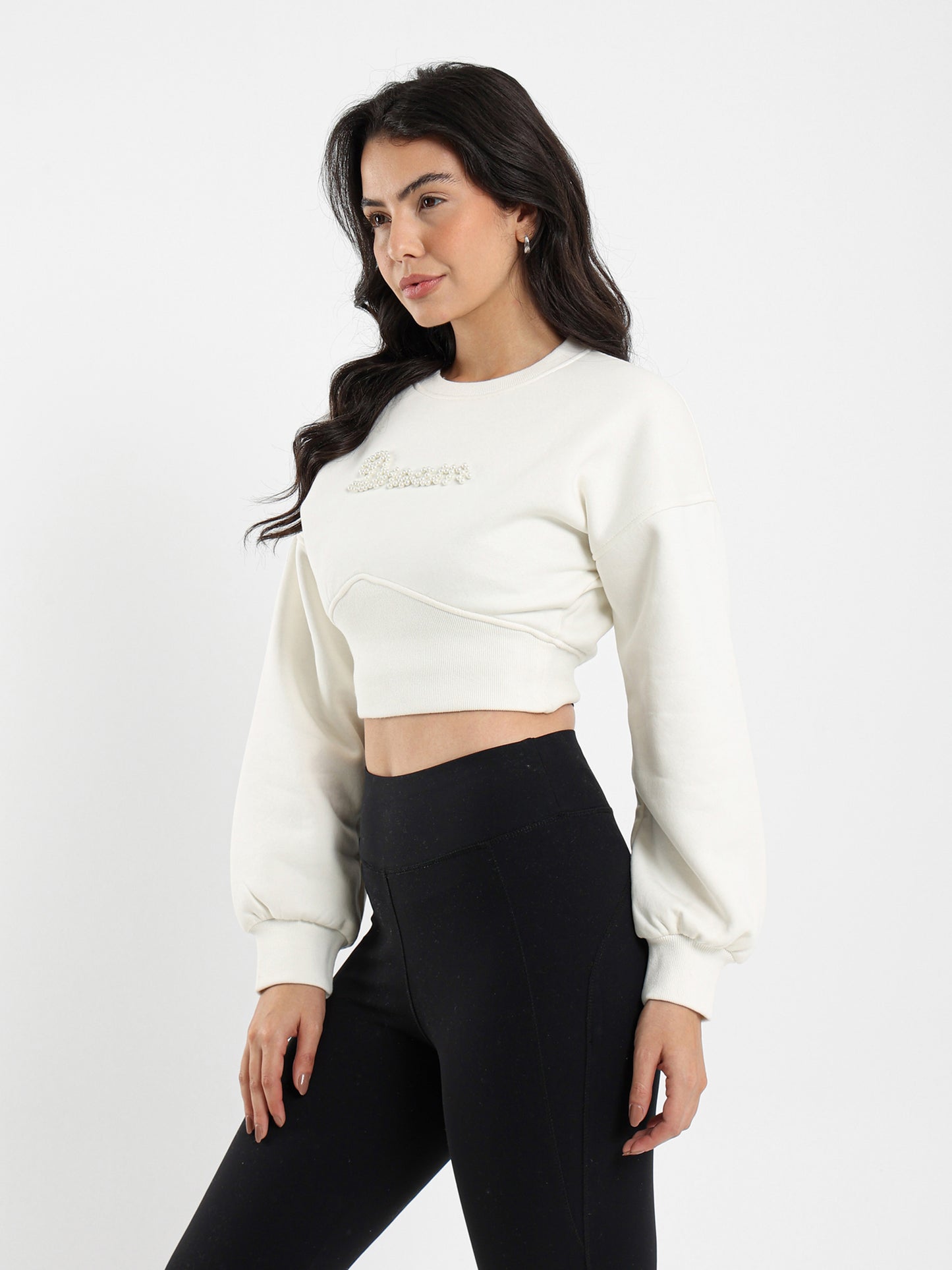 Corset Waist Sweatshirt with Drawstring