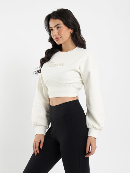 Corset Waist Sweatshirt with Drawstring