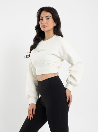 Corset Waist Sweatshirt with Drawstring
