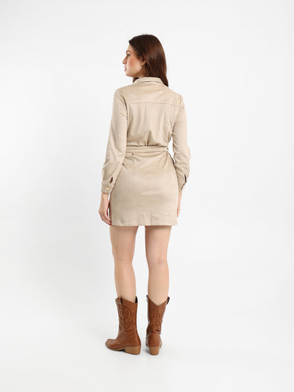 Belted Suede Dress