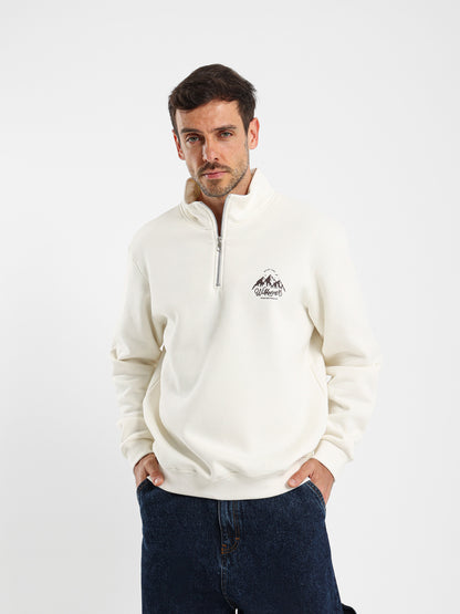 Mock Neck Zip-Up Sweatshirt