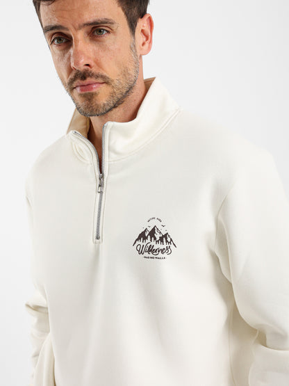 Mock Neck Zip-Up Sweatshirt