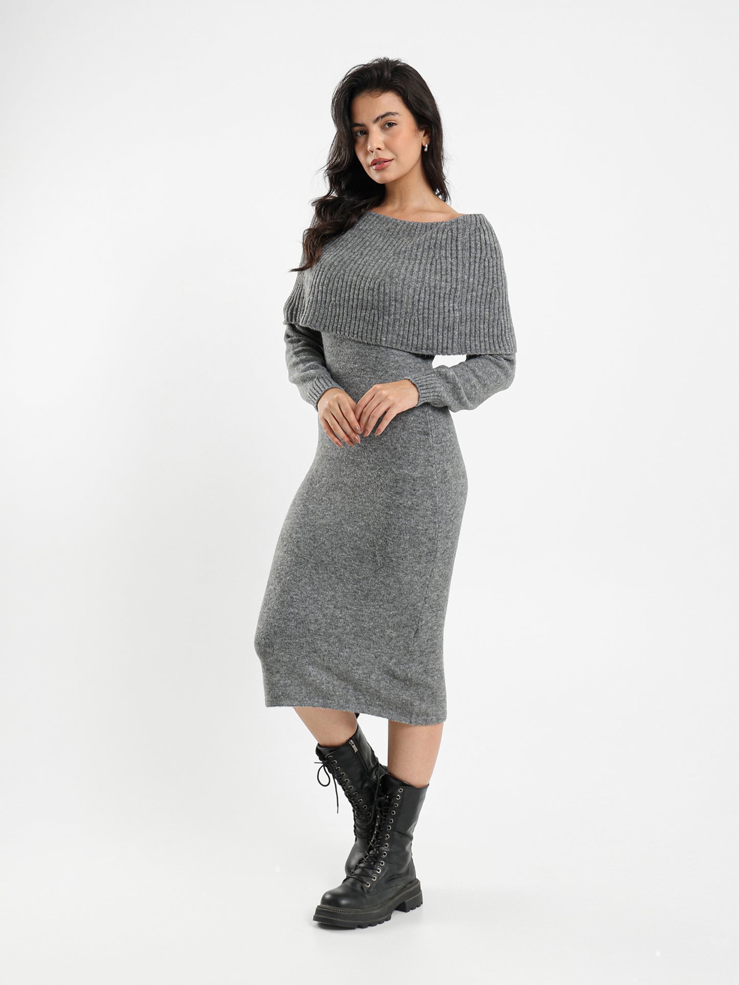 Off-the-Shoulder Midi Dress