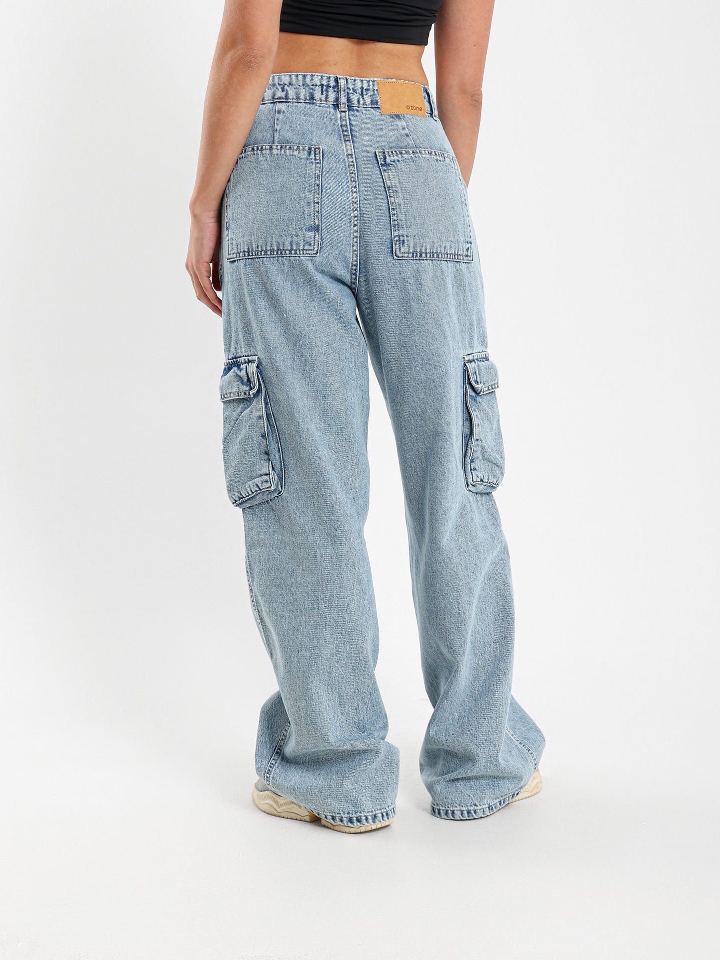 Wide Leg Cargo Utility Style Jeans