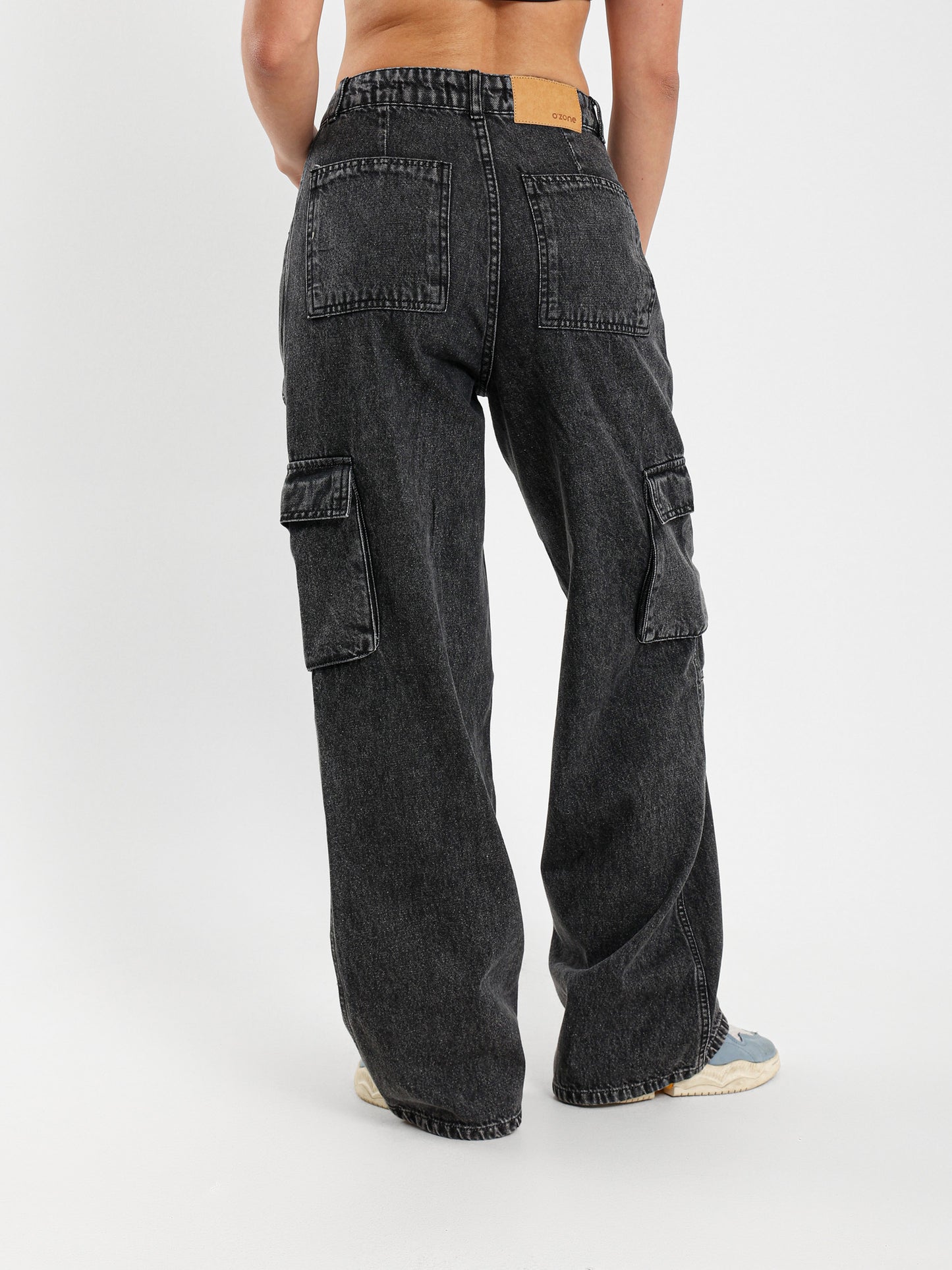 Wide Leg Cargo Utility Style Jeans
