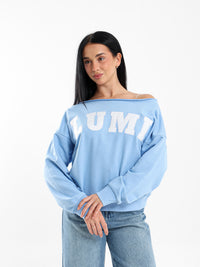 سويت شيرت Lumi مكشوف الأكتاف مطبوع