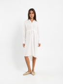 V-Neck Tunic Dress With Drawstring