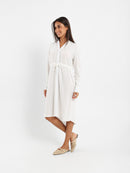 V-Neck Tunic Dress With Drawstring