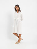 V-Neck Tunic Dress With Drawstring