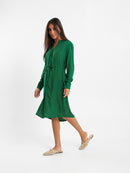 V-Neck Tunic Dress With Drawstring