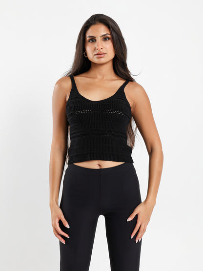 Wide Spaghetti Straps Knit Top