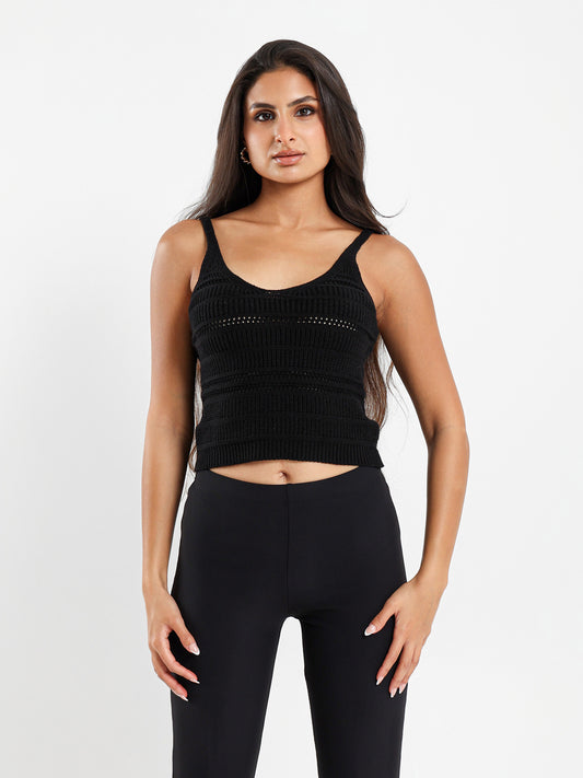 Wide Spaghetti Straps Knit Top