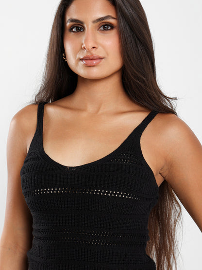 Wide Spaghetti Straps Knit Top