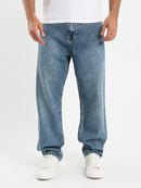 Loose Fit Washed Rigid Jeans