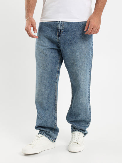 Loose Fit Washed Rigid Jeans