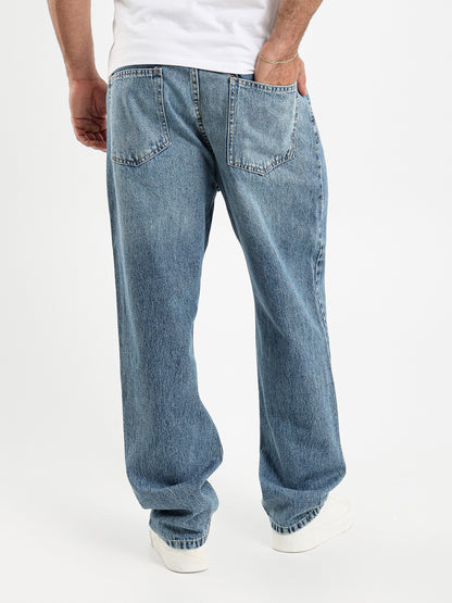 Loose Fit Washed Rigid Jeans