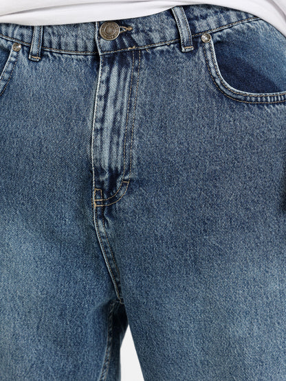 Loose Fit Washed Rigid Jeans