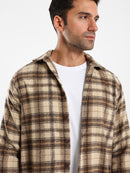 Relaxed Fit Wool-Blend Checkered Shirt