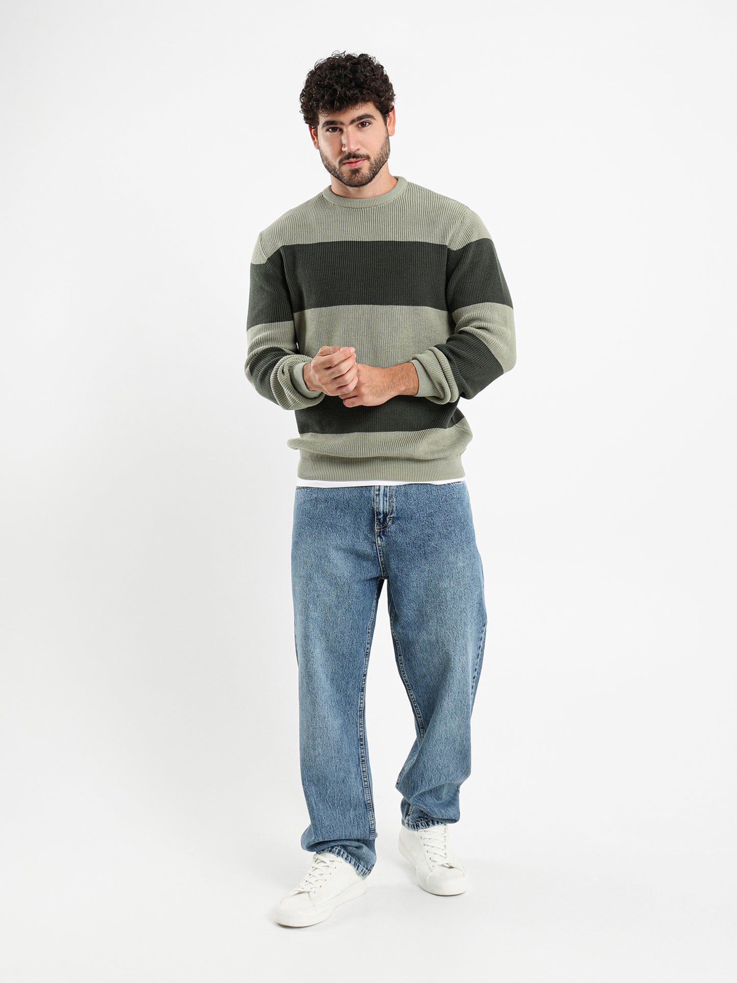 Relaxed Fit Striped Pullover