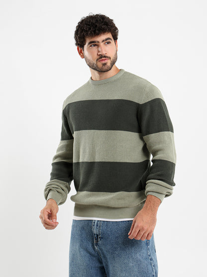 Relaxed Fit Striped Pullover