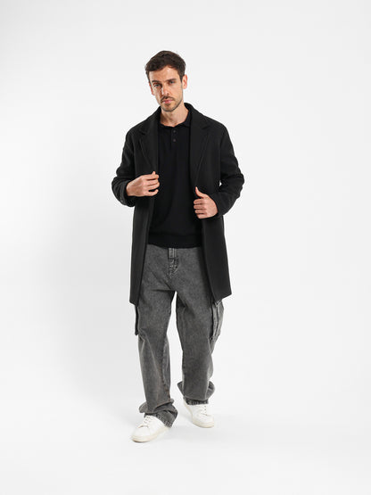 Relaxed Fit Single-Breasted Coat