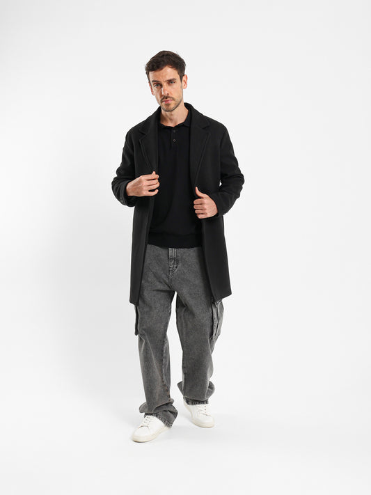 Relaxed Fit Single-Breasted Coat