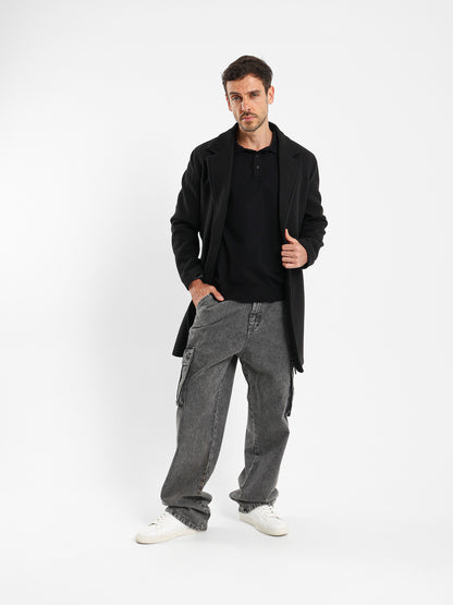 Relaxed Fit Single-Breasted Coat